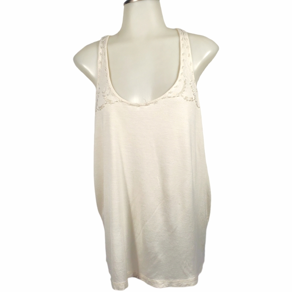 AMERICAN EAGLE white tank top with sequins